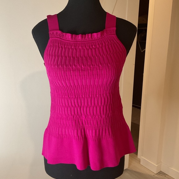 Banana Republic Like New Smocked Fuchsia Tank with a little flare . - Picture 1 of 6